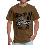 Custom Street Bikers Graphic Tee; Cafe Racer, Speed Shop - brown