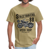 Custom Street Bikers Graphic Tee; Cafe Racer, Speed Shop - khaki
