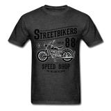 Custom Street Bikers Graphic Tee; Cafe Racer, Speed Shop - heather black