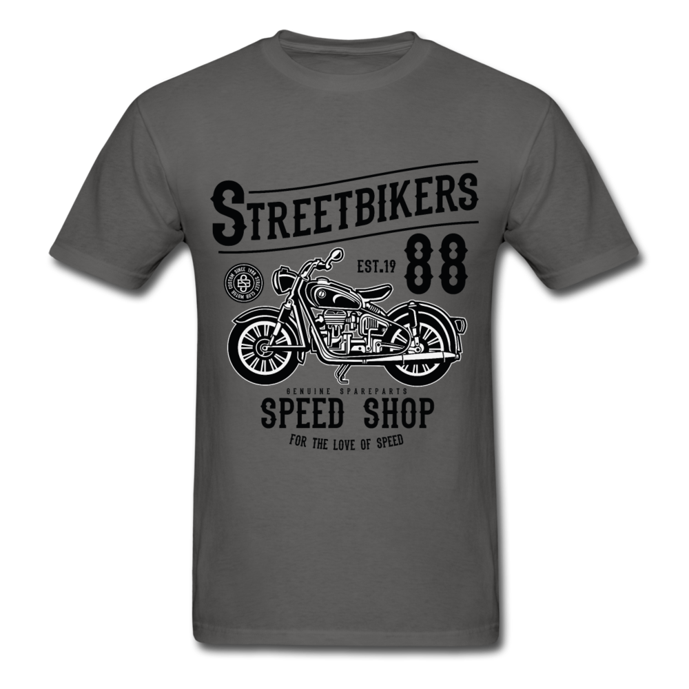 Custom Street Bikers Graphic Tee; Cafe Racer, Speed Shop - charcoal
