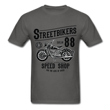 Custom Street Bikers Graphic Tee; Cafe Racer, Speed Shop - charcoal