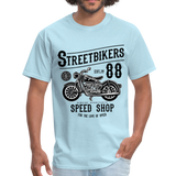 Custom Street Bikers Graphic Tee; Cafe Racer, Speed Shop - powder blue