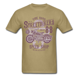 Vintage Motorcycle Street Bikers Graphic Tee - khaki