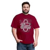 Vintage Motorcycle Street Bikers Graphic Tee - burgundy