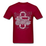 Vintage Motorcycle Street Bikers Graphic Tee - dark red