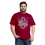 Vintage Motorcycle Street Bikers Graphic Tee - dark red