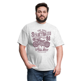 Vintage Motorcycle Street Bikers Graphic Tee - light heather gray