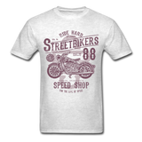 Vintage Motorcycle Street Bikers Graphic Tee - light heather gray