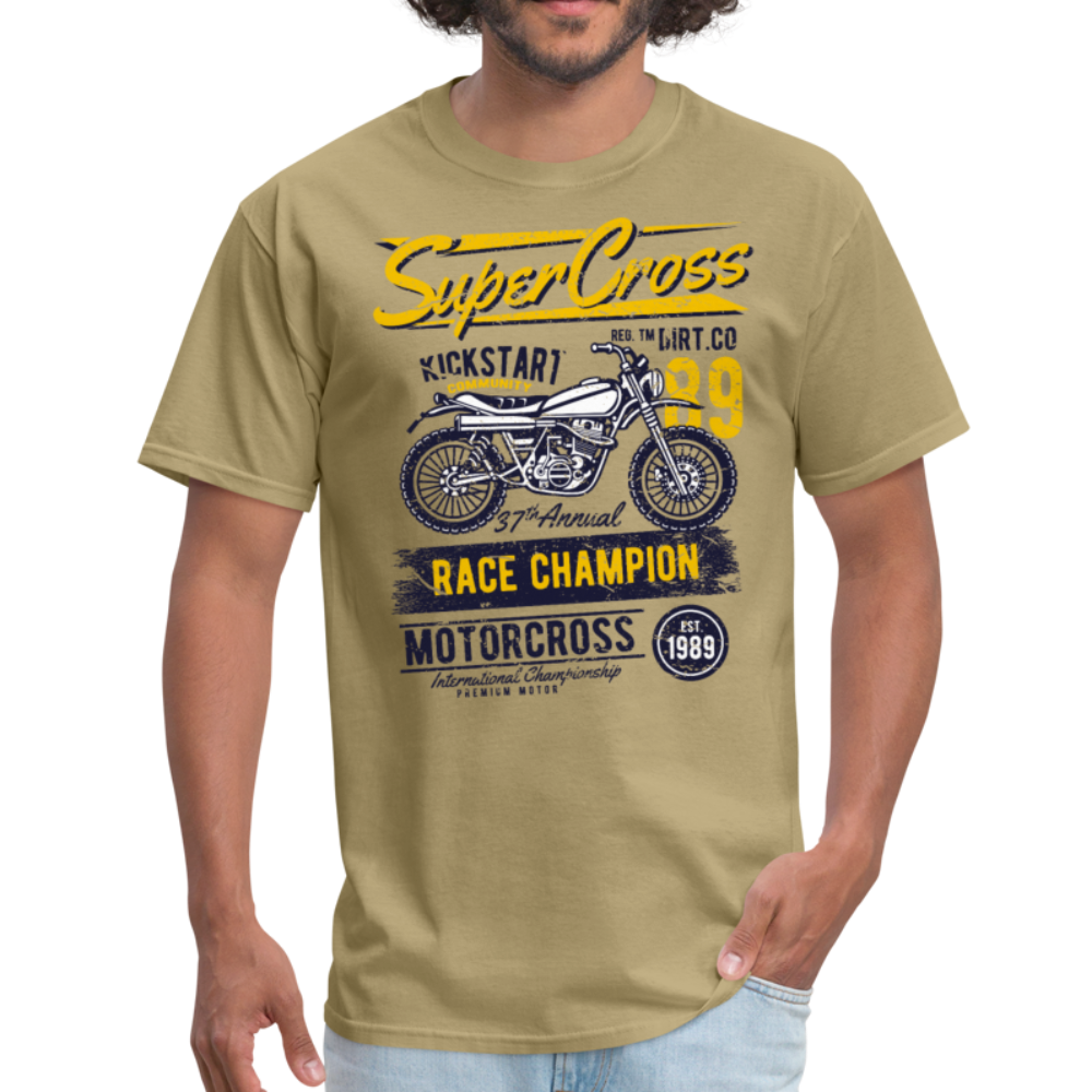 Vintage MX Super Cross Racing Graphic Tee - khaki