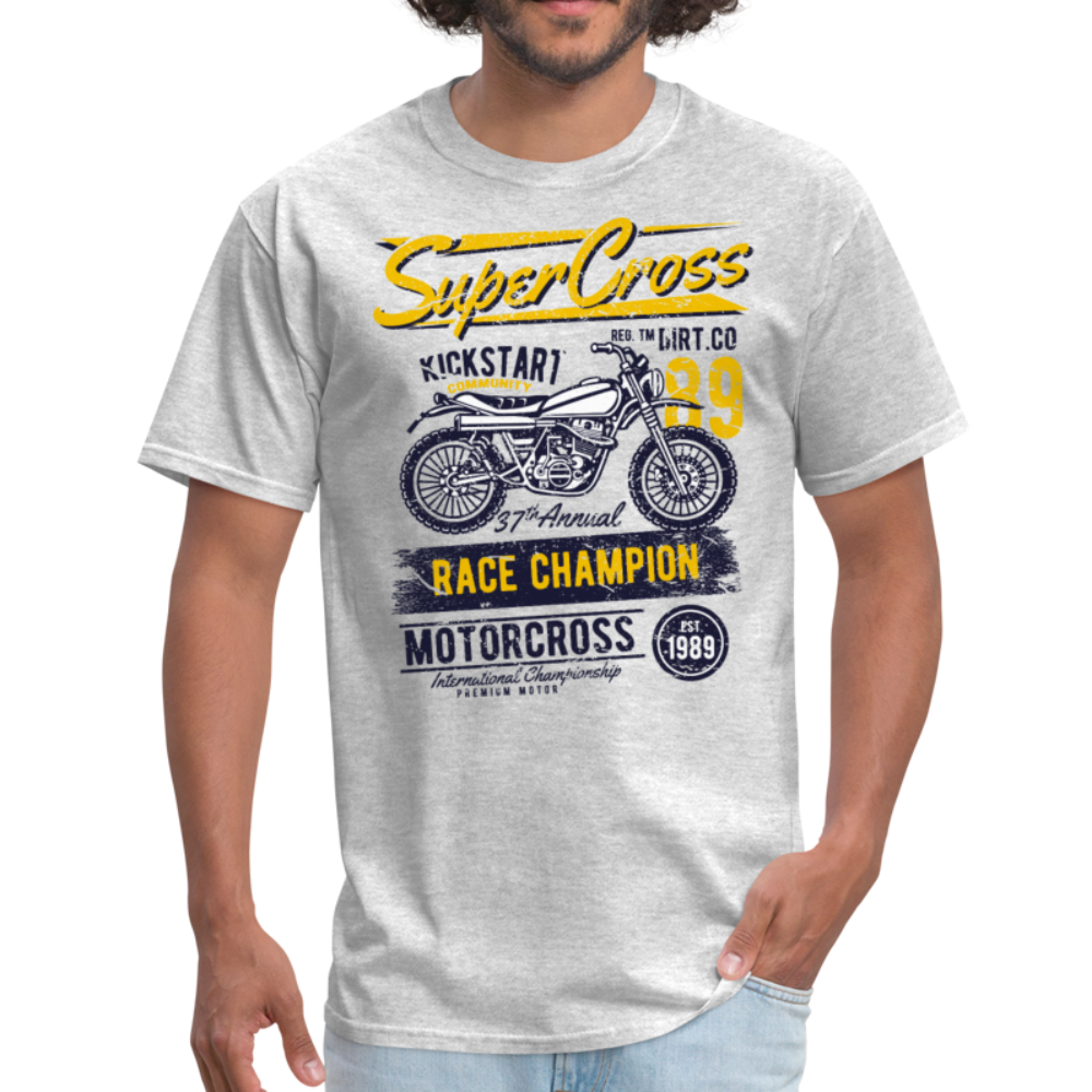 Vintage MX Super Cross Racing Graphic Tee - heather gray