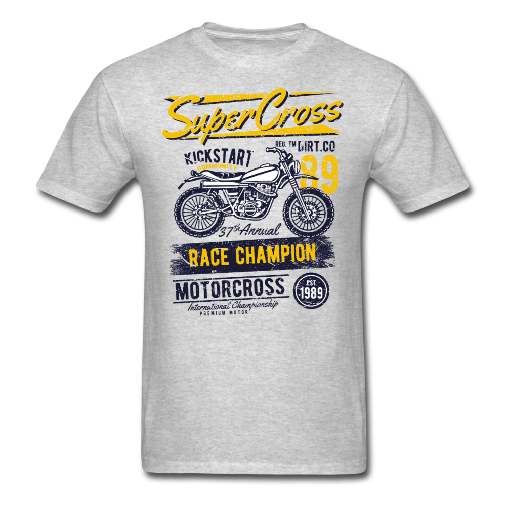 Vintage MX Super Cross Racing Graphic Tee - heather gray