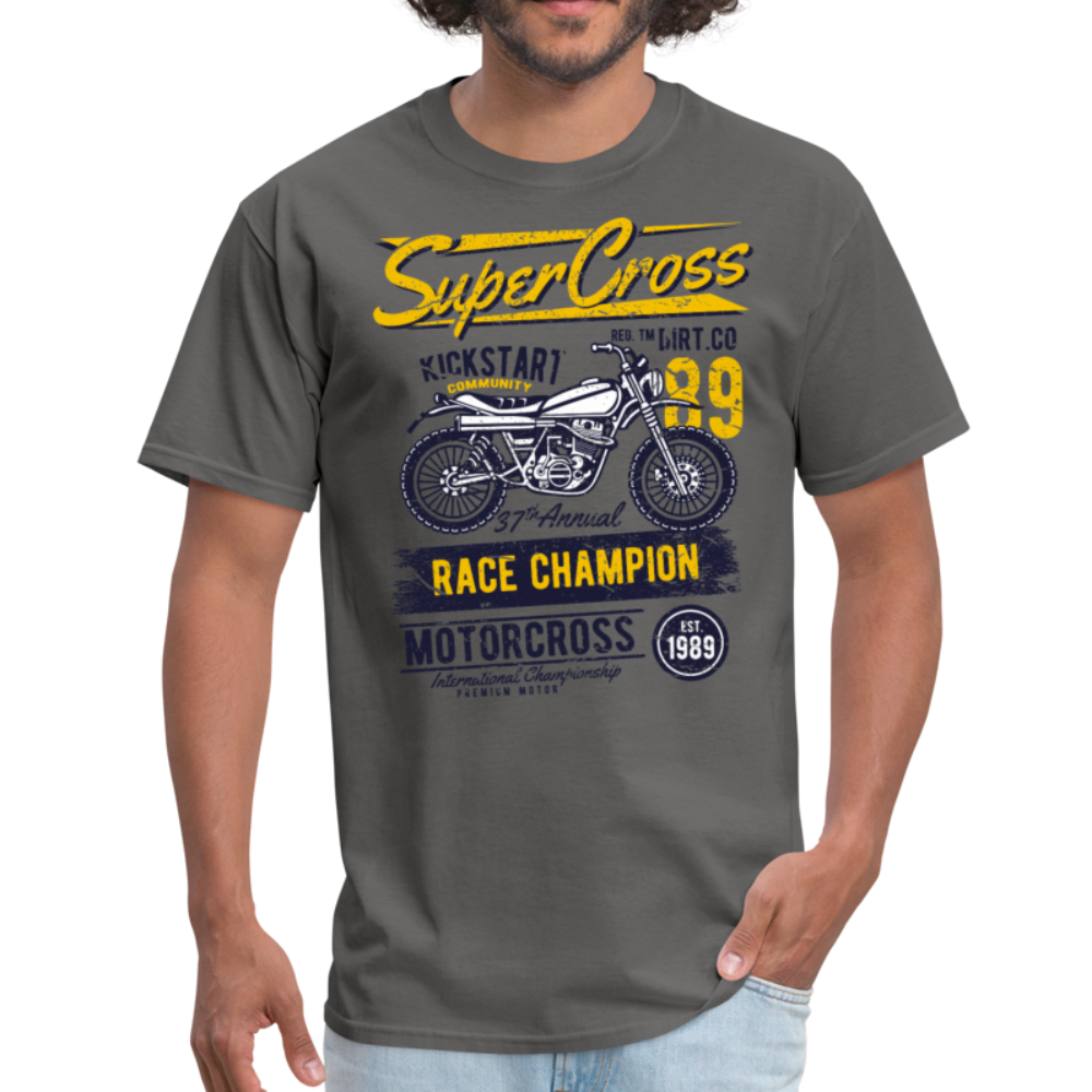 Vintage MX Super Cross Racing Graphic Tee - charcoal