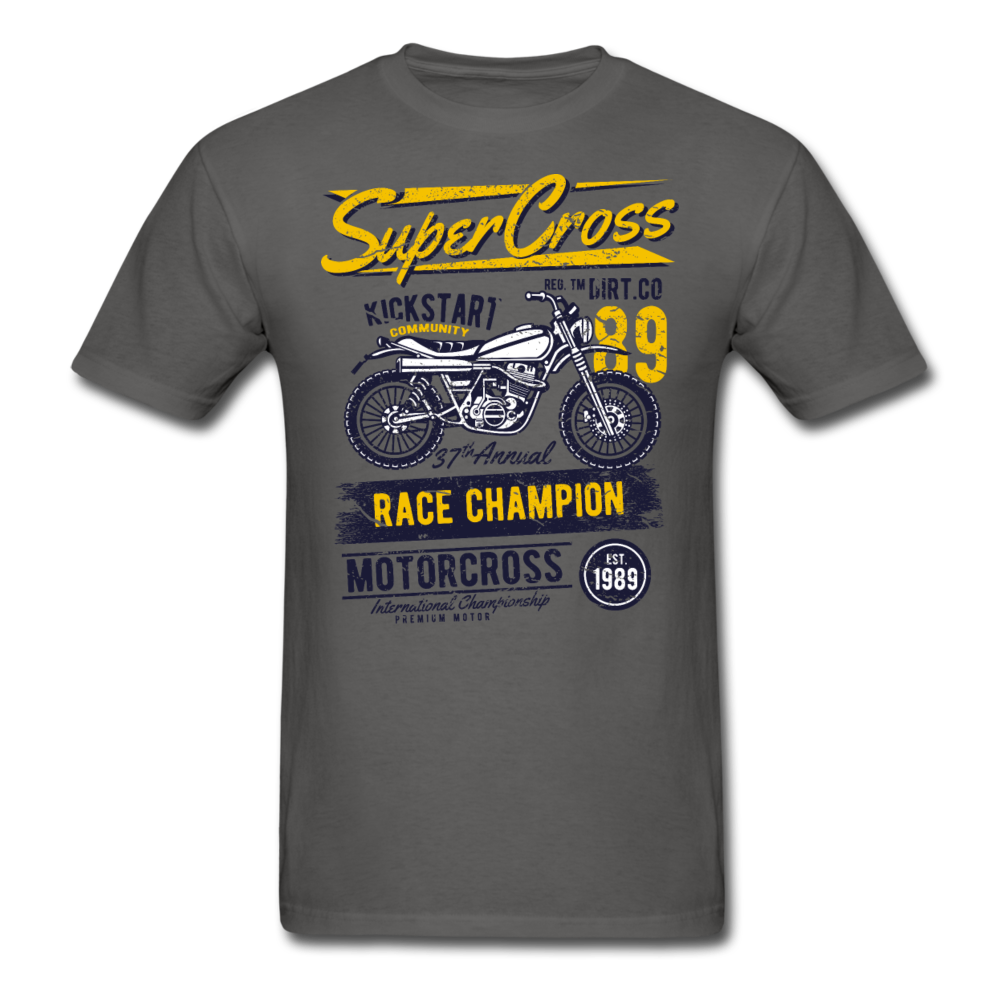 Vintage MX Super Cross Racing Graphic Tee - charcoal