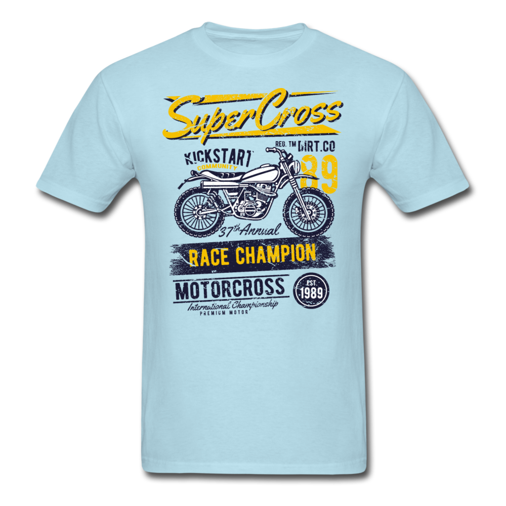 Vintage MX Super Cross Racing Graphic Tee - powder blue