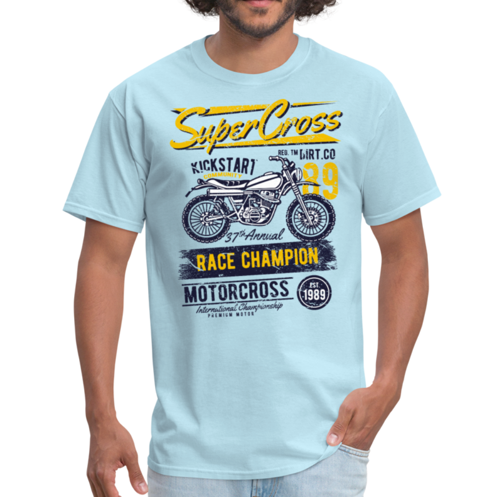 Vintage MX Super Cross Racing Graphic Tee - powder blue