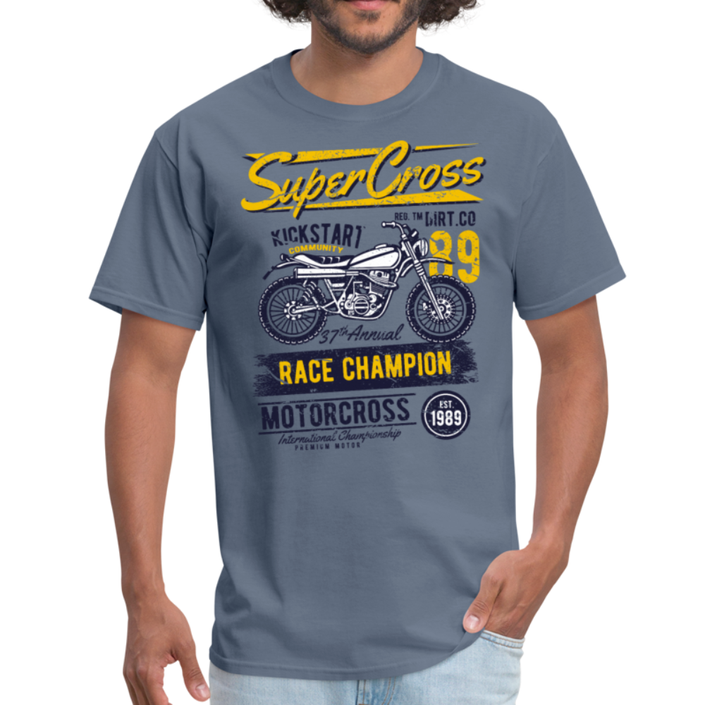 Vintage MX Super Cross Racing Graphic Tee - denim