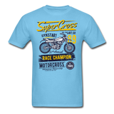 Vintage MX Super Cross Racing Graphic Tee - aquatic blue