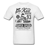 Custom Vintage Kart Racing Graphic Tee; Nascar, Indy - white