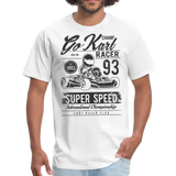 Custom Vintage Kart Racing Graphic Tee; Nascar, Indy - white