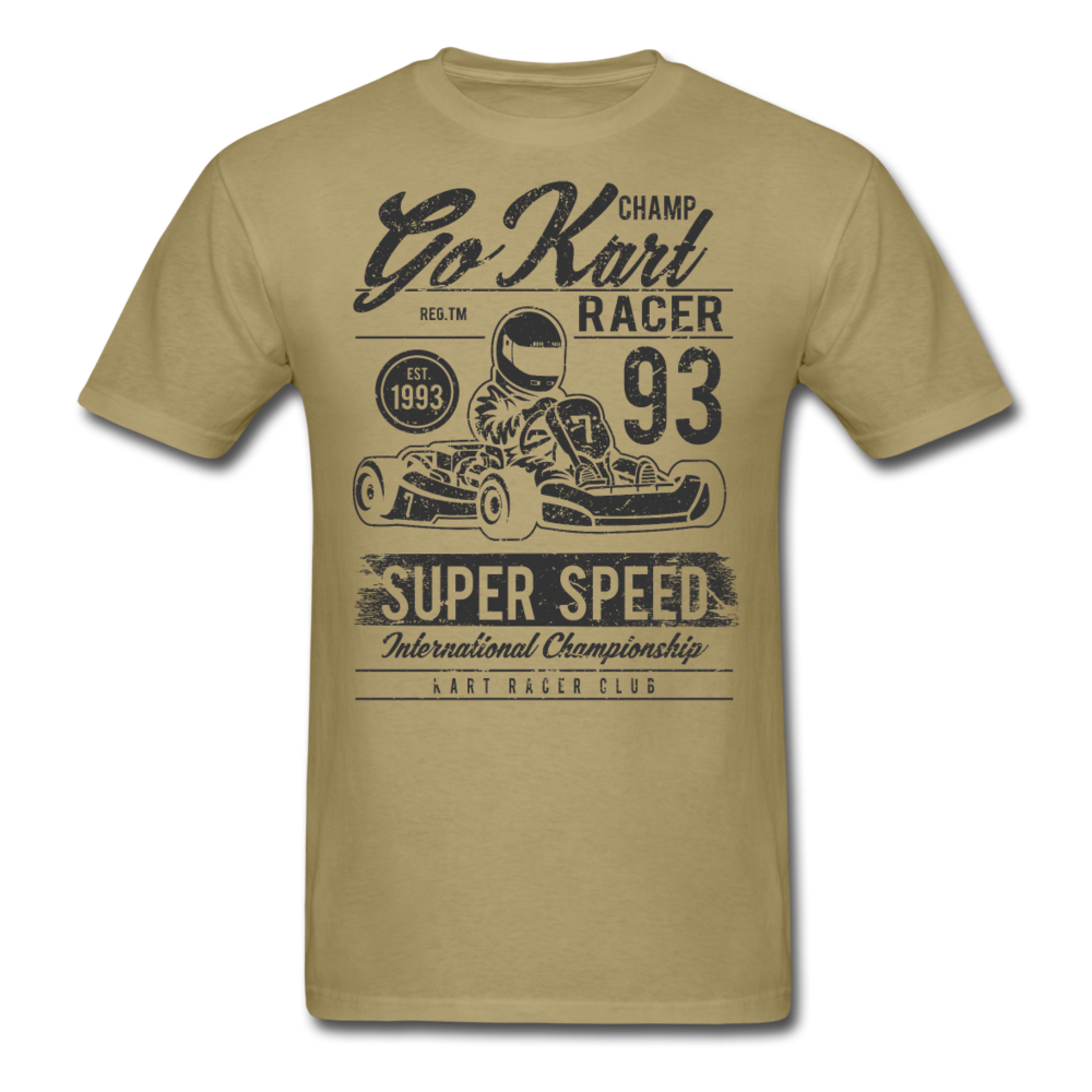 Custom Vintage Kart Racing Graphic Tee; Nascar, Indy - khaki