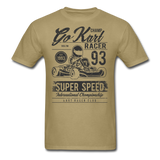 Custom Vintage Kart Racing Graphic Tee; Nascar, Indy - khaki