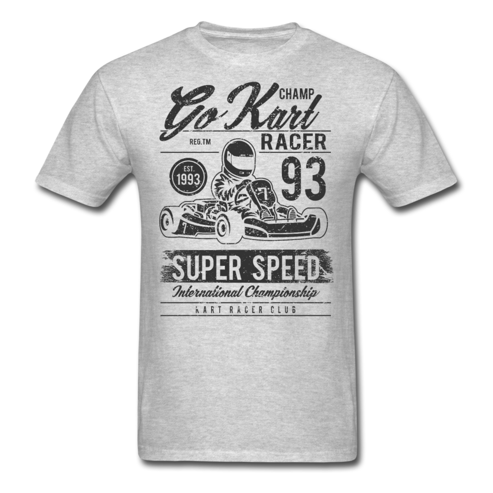 Custom Vintage Kart Racing Graphic Tee; Nascar, Indy - heather gray