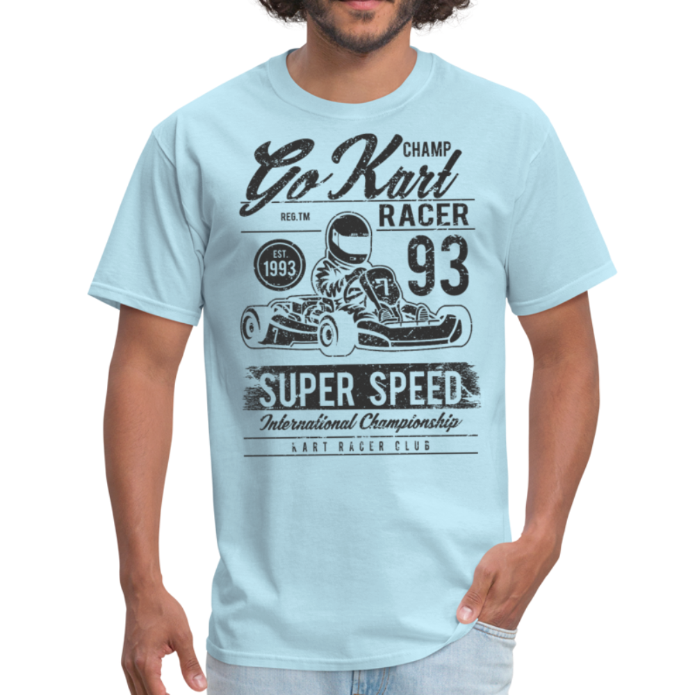 Custom Vintage Kart Racing Graphic Tee; Nascar, Indy - powder blue