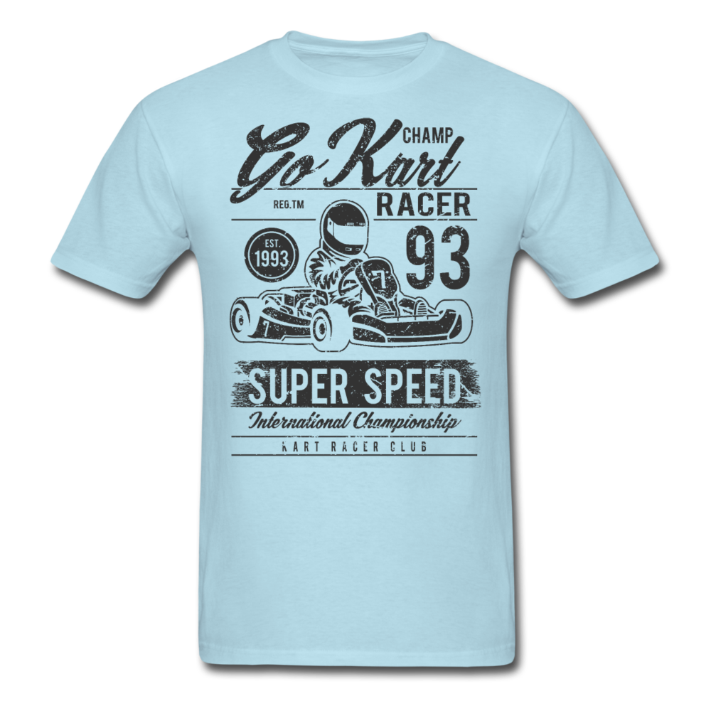 Custom Vintage Kart Racing Graphic Tee; Nascar, Indy - powder blue