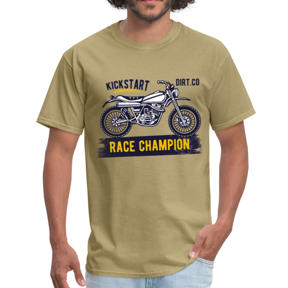 Vintage MX Dirt Bike Graphic Tee; Dirt Co., Super Cross - khaki