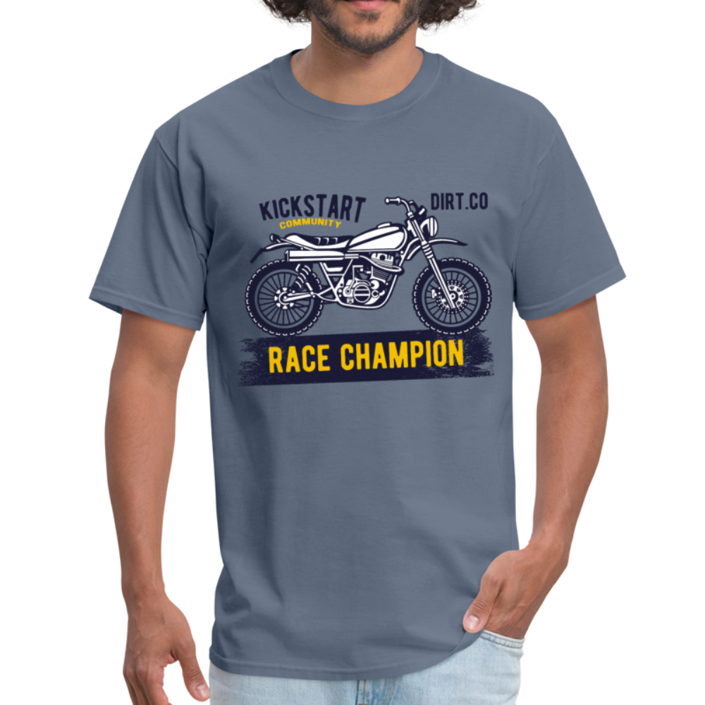 Vintage MX Dirt Bike Graphic Tee; Dirt Co., Super Cross - denim