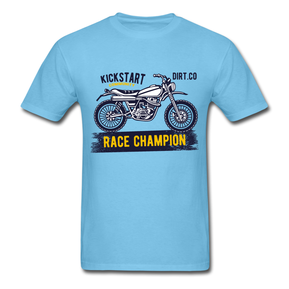 Vintage MX Dirt Bike Graphic Tee; Dirt Co., Super Cross - aquatic blue