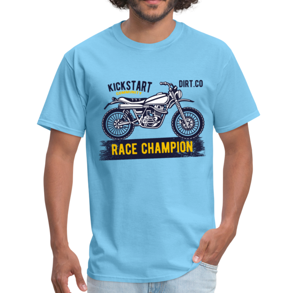 Vintage MX Dirt Bike Graphic Tee; Dirt Co., Super Cross - aquatic blue