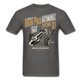 Custom Vintage Gran Prix Racing Graphic Tee; Formula One - charcoal