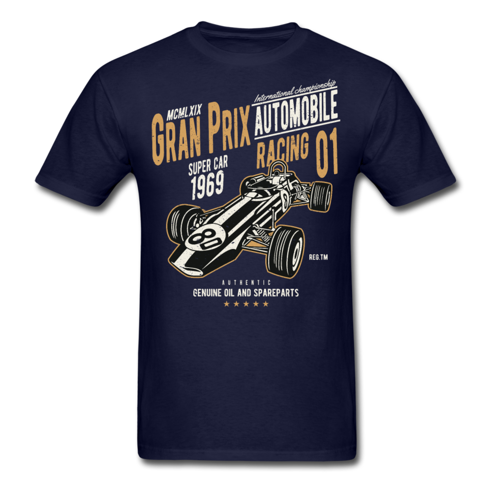 Custom Vintage Gran Prix Racing Graphic Tee; Formula One - navy