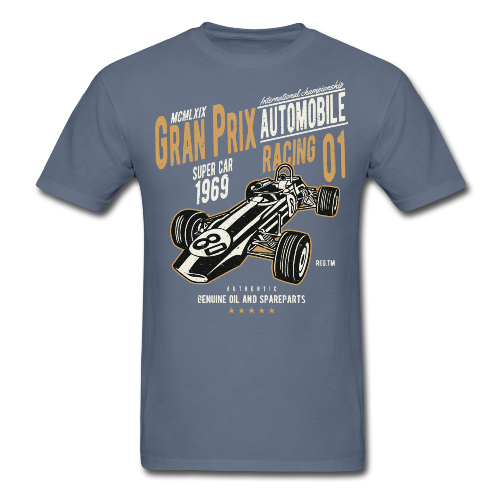 Custom Vintage Gran Prix Racing Graphic Tee; Formula One - denim