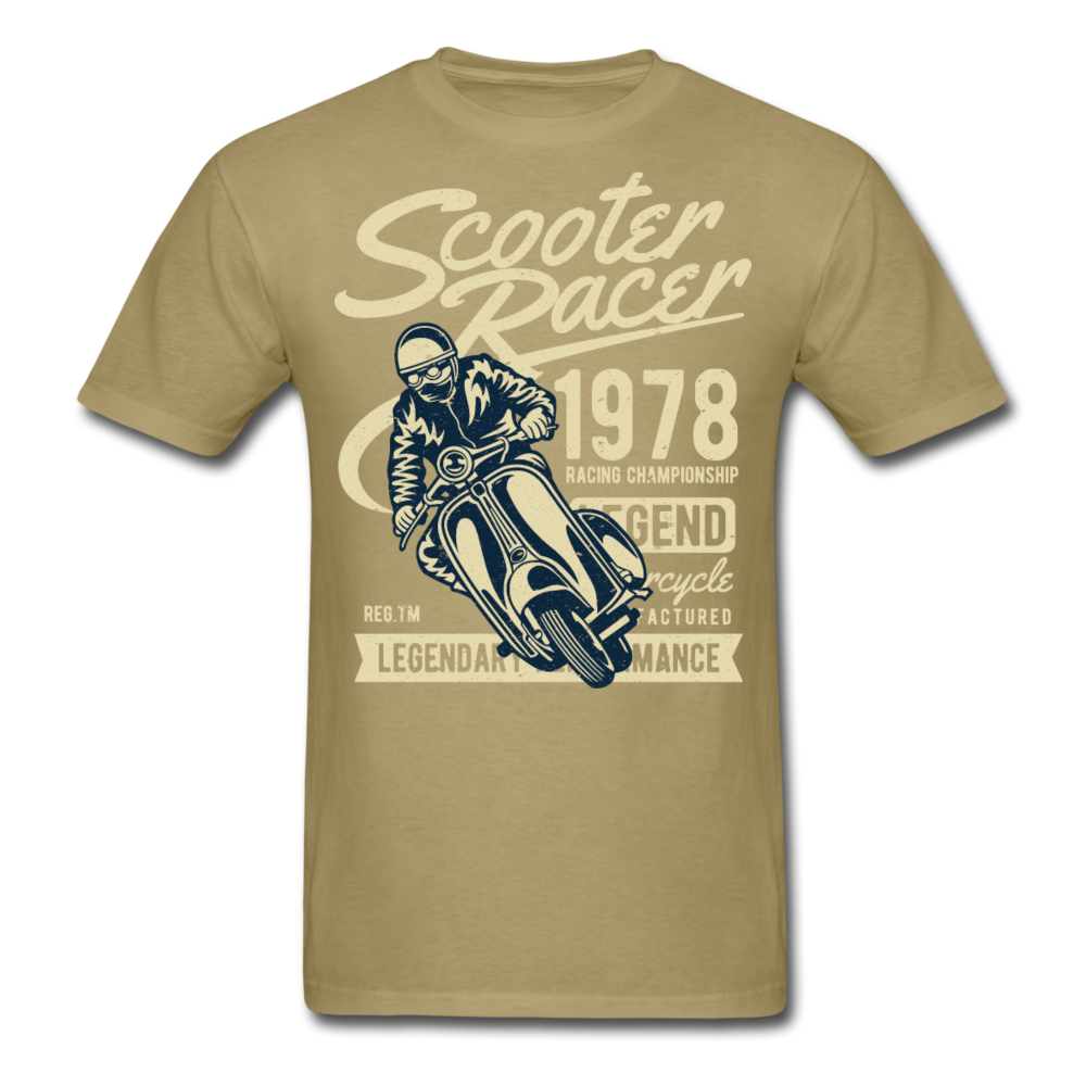 Vintage Scooter Racing Legends Graphic Tee; pit pike - khaki