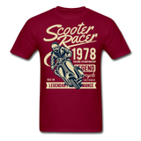 Vintage Scooter Racing Legends Graphic Tee; pit pike - burgundy