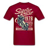 Vintage Scooter Racing Legends Graphic Tee; pit pike - dark red