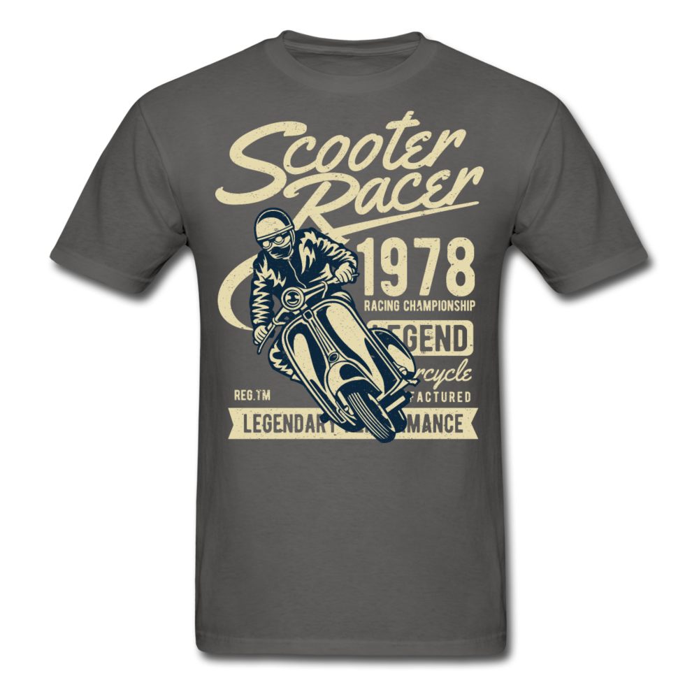 Vintage Scooter Racing Legends Graphic Tee; pit pike - charcoal