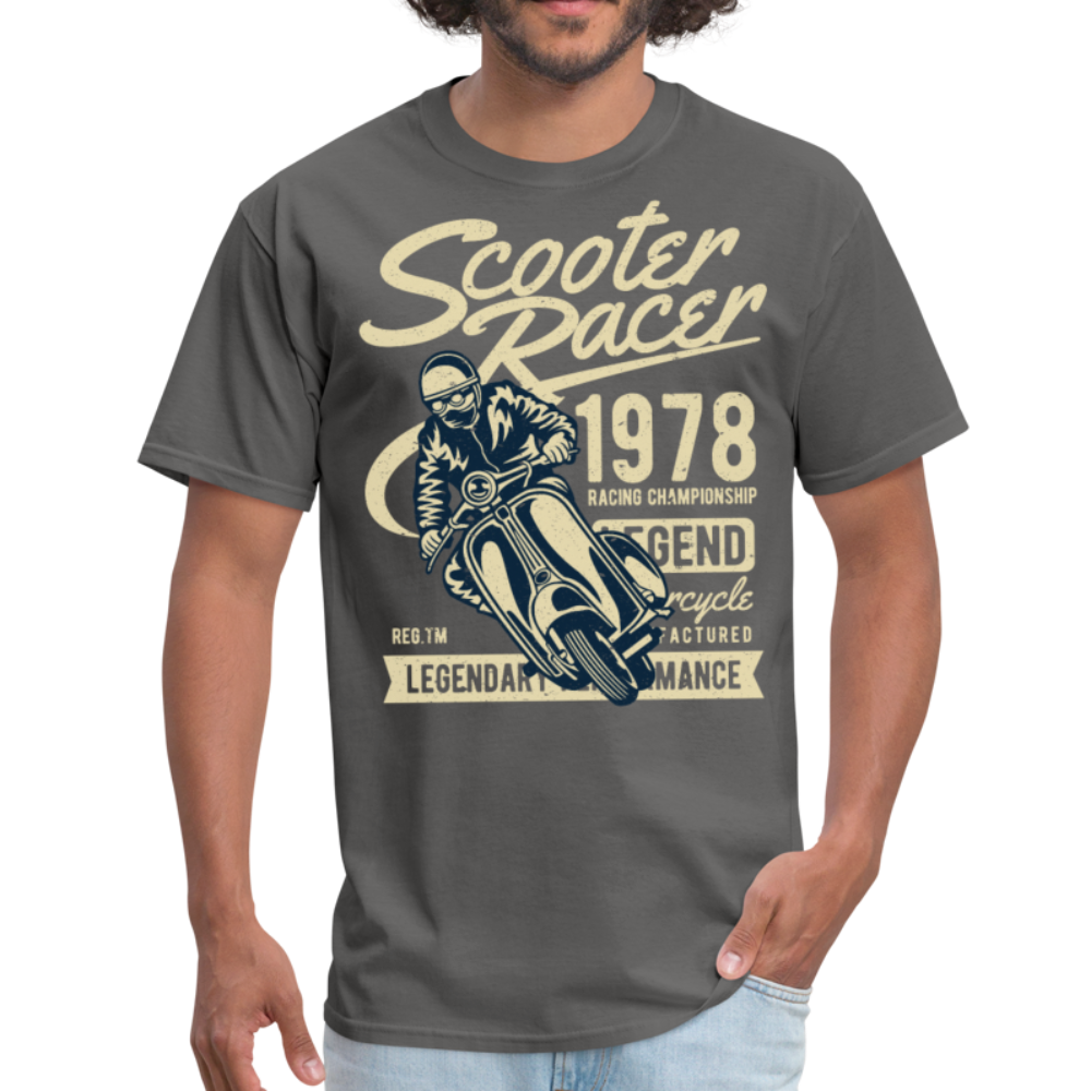 Vintage Scooter Racing Legends Graphic Tee; pit pike - charcoal