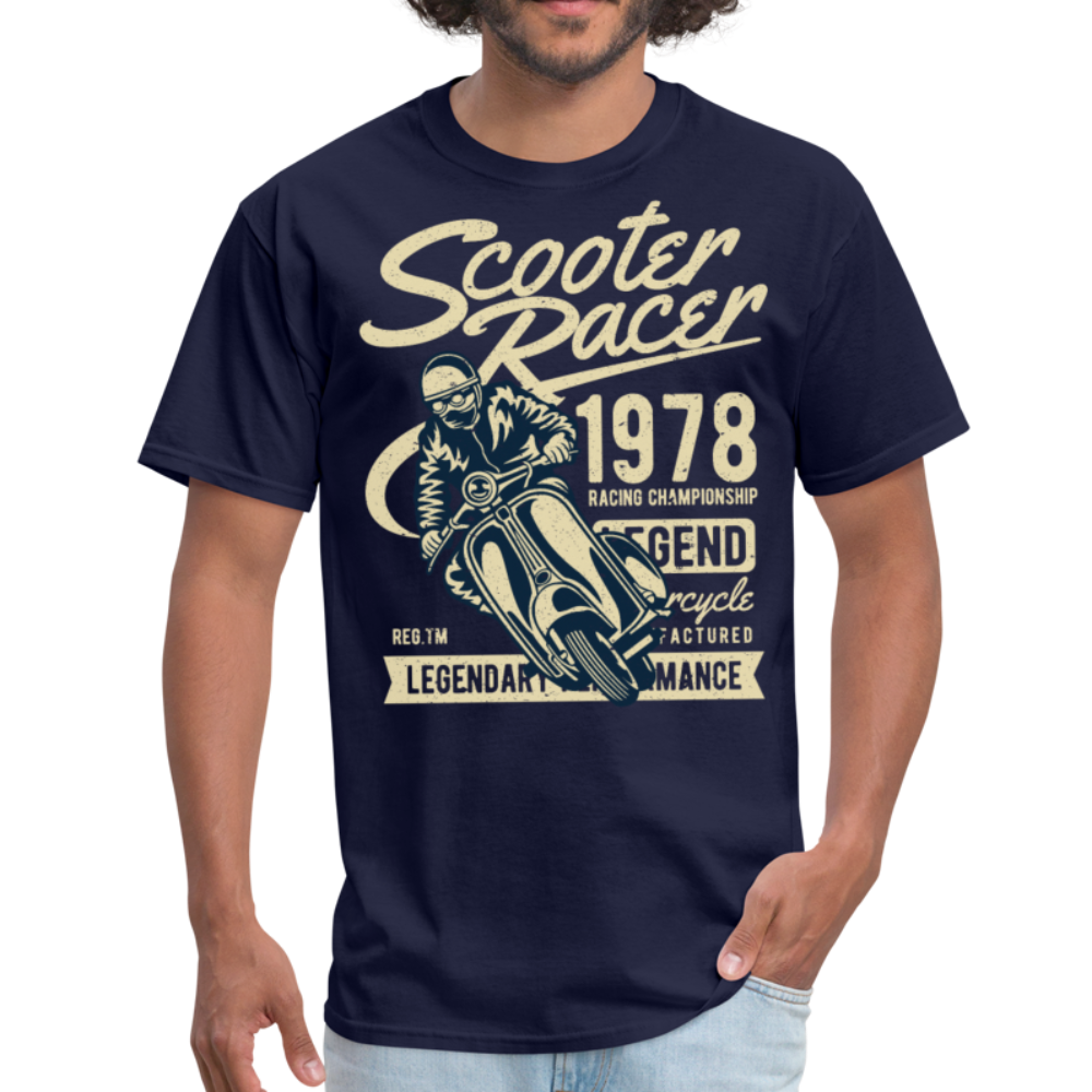 Vintage Scooter Racing Legends Graphic Tee; pit pike - navy