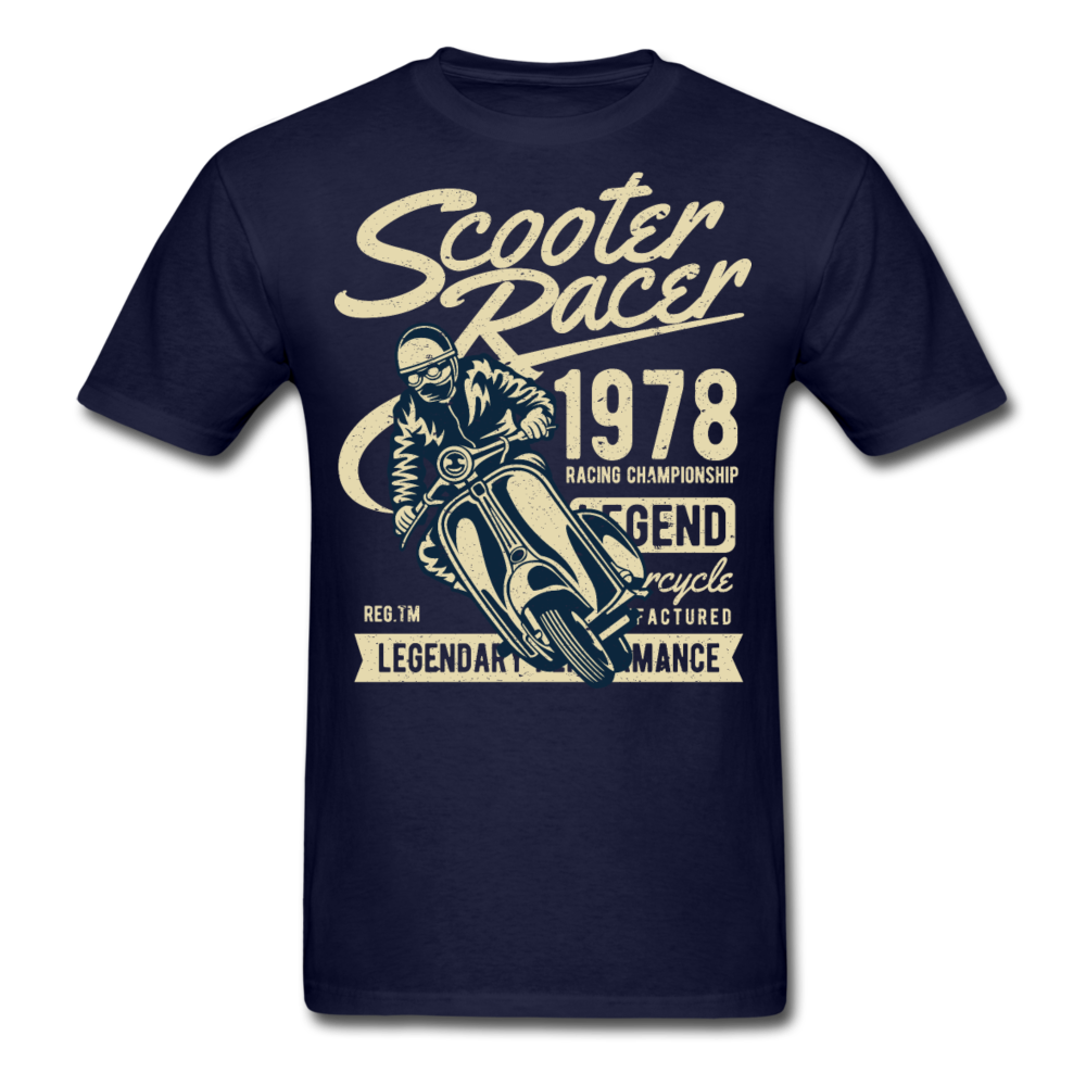 Vintage Scooter Racing Legends Graphic Tee; pit pike - navy