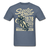 Vintage Scooter Racing Legends Graphic Tee; pit pike - denim