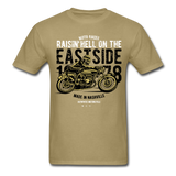 Classic Vintage Motorcycle Graphic Tee; Cafe Racer - khaki