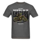 Classic Vintage Motorcycle Graphic Tee; Cafe Racer - charcoal