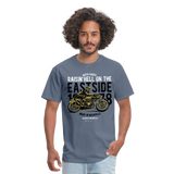 Classic Vintage Motorcycle Graphic Tee; Cafe Racer - denim