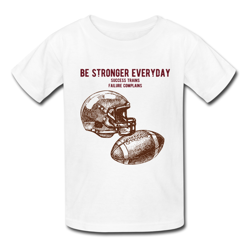 Youth Custom Sports Graphic Tee; Football, Encouragement - white