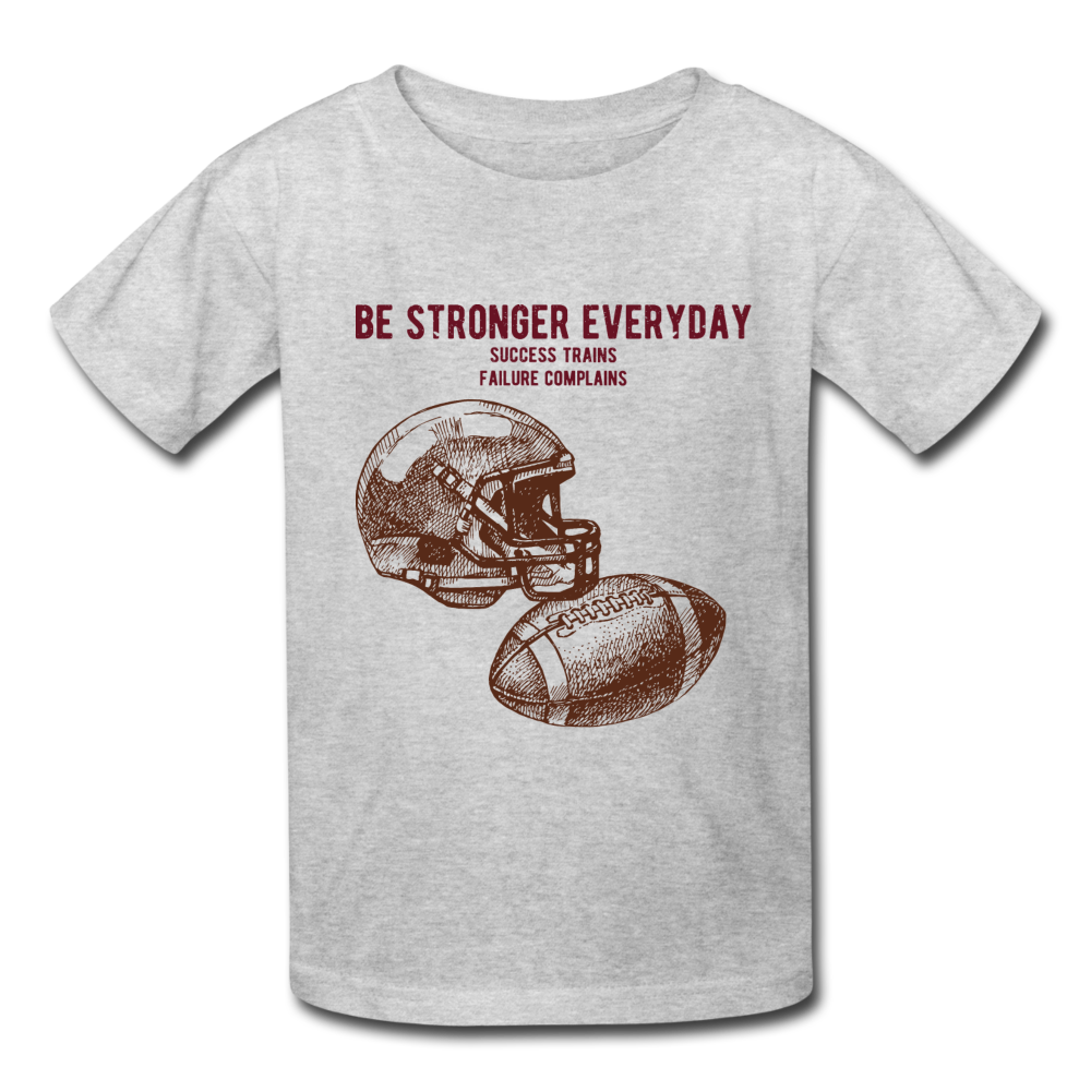 Youth Custom Sports Graphic Tee; Football, Encouragement - heather gray