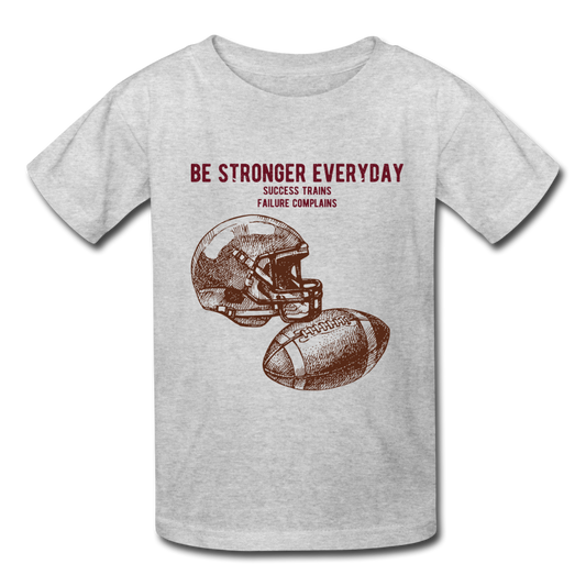 Youth Custom Sports Graphic Tee; Football, Encouragement - heather gray