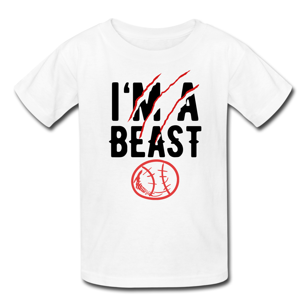 Youth Im A Beast Graphic Tee; Sports, Baseball - white